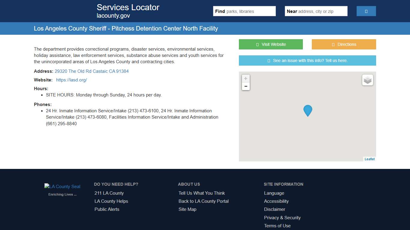 Los Angeles County Sheriff - Pitchess Detention Center North Facility